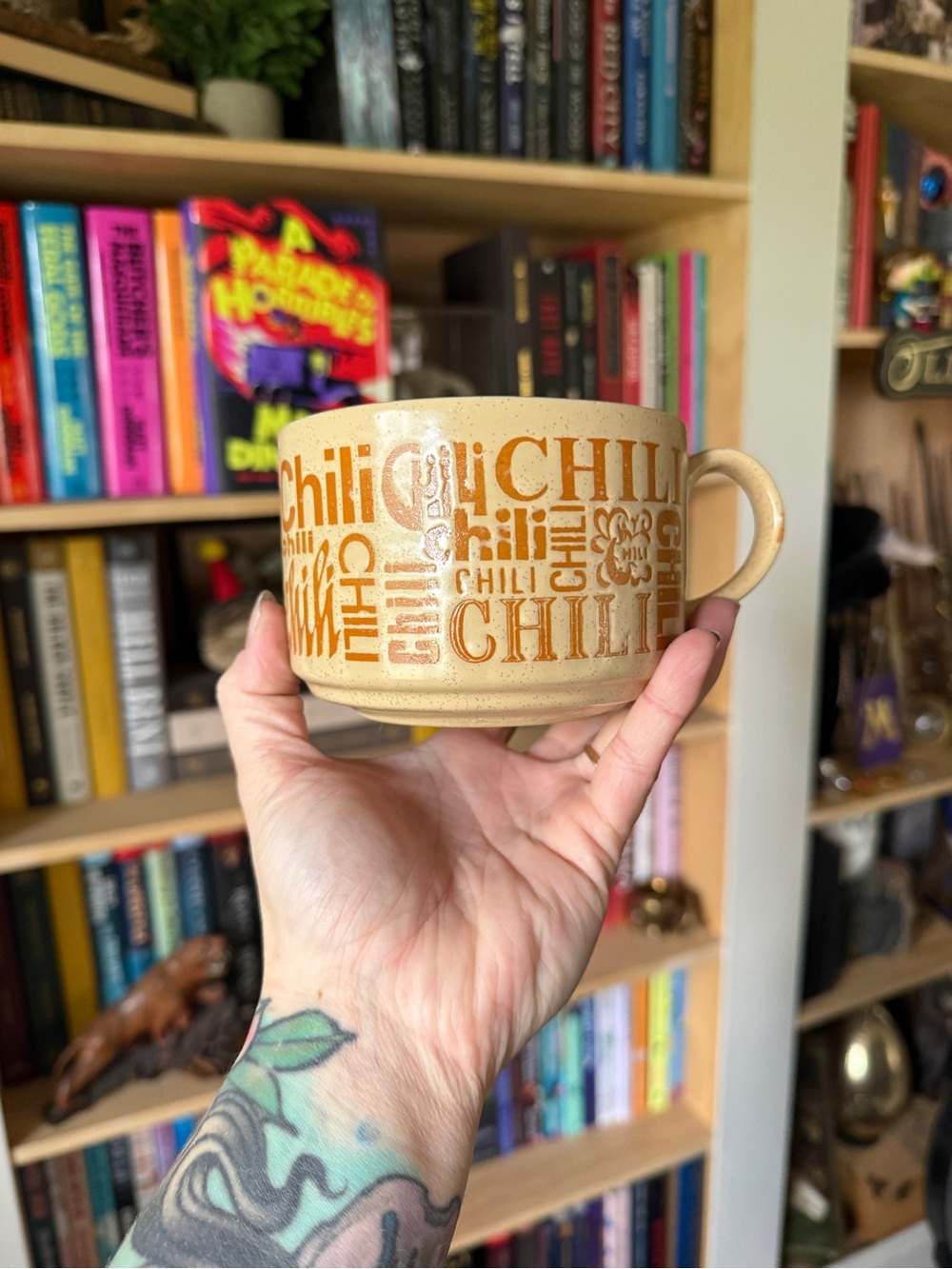 3- 1970’s Chili and soup Pattern Ceramic Soup Mug set of 3.